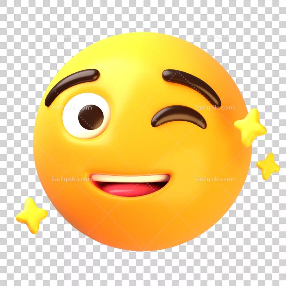 عکس دوربری استیکر صورت چشمک زن