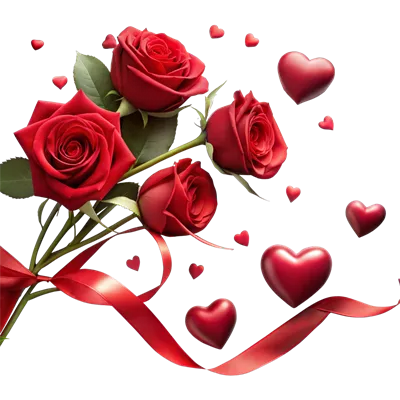 عکس دوربری دسته گل رز قرمز با قلب