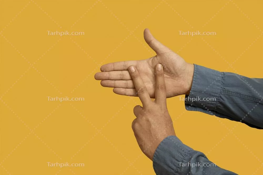 عکس ژست دست زبان اشاره با فضای کپی