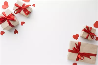 عکس از نمای بالای جعبه های کادو