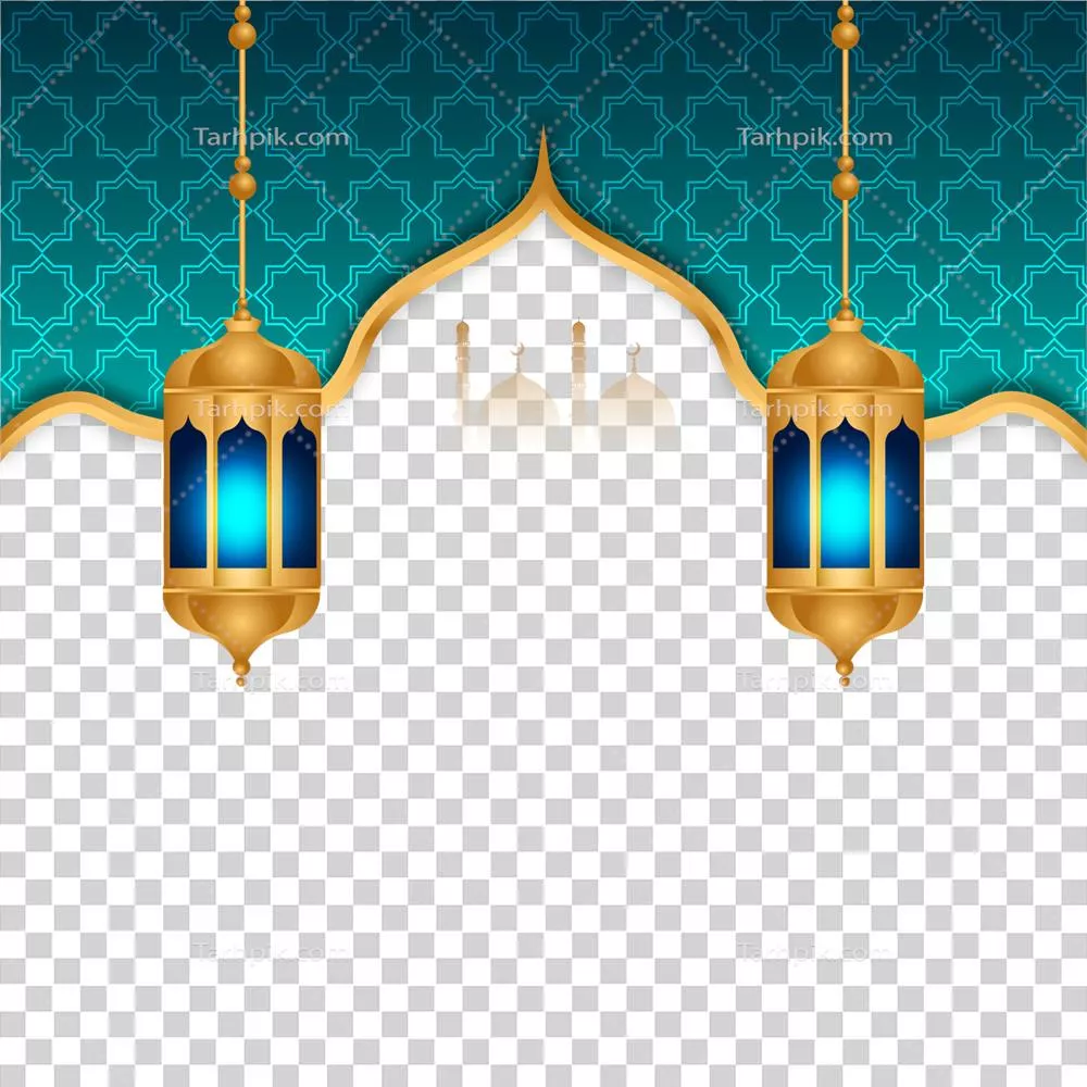 عکس دوربری قاب اسلامی طلایی سفید با پوستر جشنواره