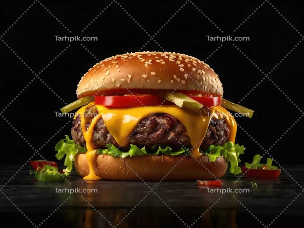 عکس همبرگر با کیفیت عالی مناسب چاپ
