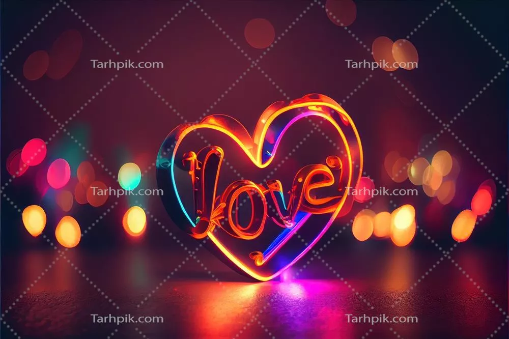 عکس کلمه love نئونی