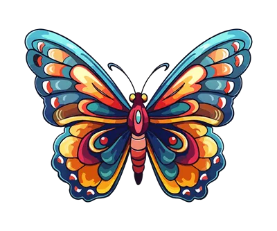 عکس دوربری نقاشی پروانه رنگارنگ