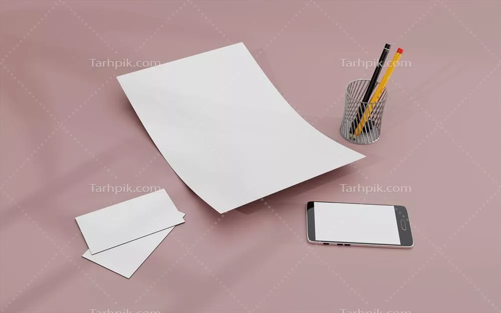عکس ست اداری سفید جهت موکاپ