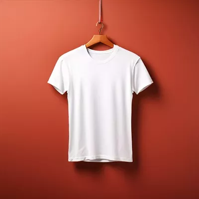 عکس تی شرت سفید آویزان شده