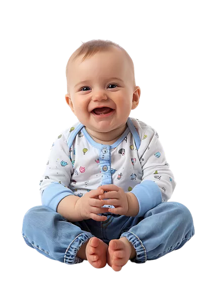عکس دوربری کودک خوشحال جدا شده در برابر پس زمینه شفاف