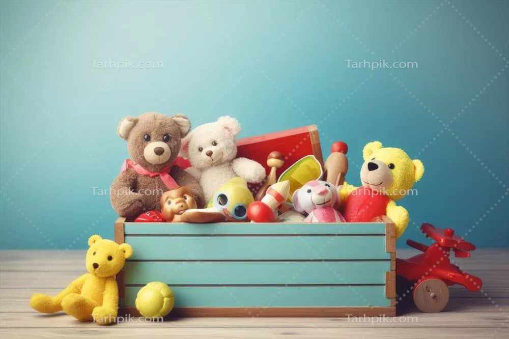 عکس جعبه اسباب بازی را در اتاق بچه تولید کرد