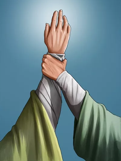عکس عید غدیر دست امام علی در دست پیامبر اسلام