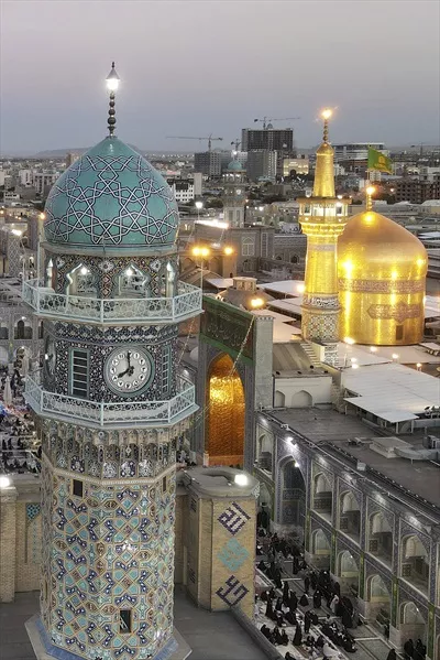عکس ساعت حرم مطهر امام هشتم امام رضا علیه السلام