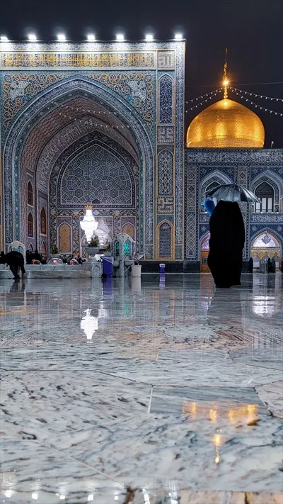 عکس حرم مطهر امام رضا علیه السلام در شب