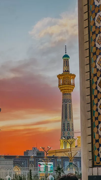 عکس گلدسته صحن پیامبر اعظم حرم مطهر امام رضا علیه السلام امام هشتم