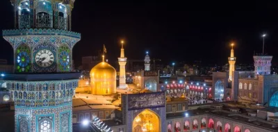 عکس ساعت گلدسته حرم مطهر امام رضا