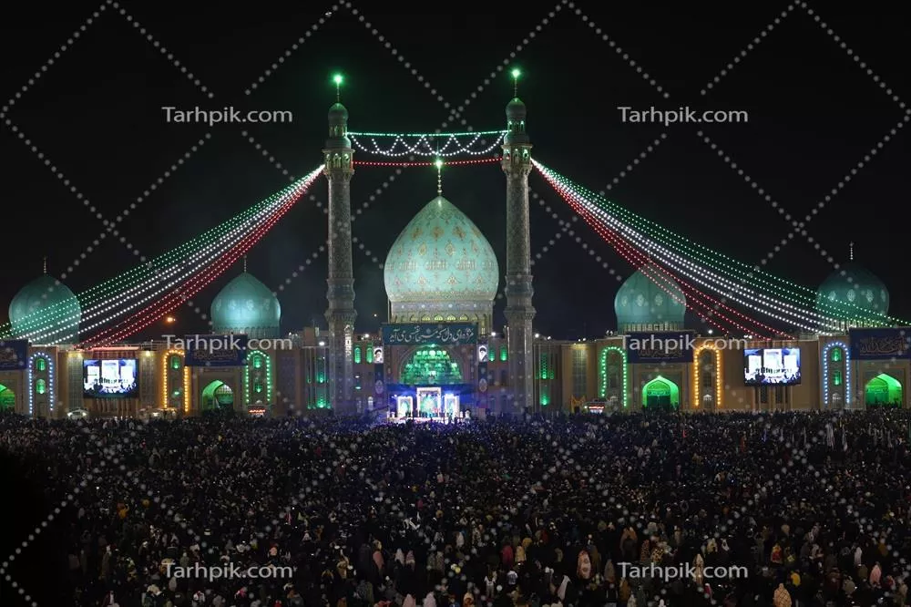 عکس مسجد مقدس جمکران در شب نیمه شعبان