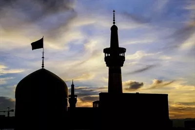 عکس حرم امام رضا در غروب