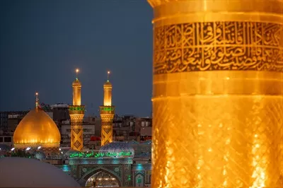 عکس گنبد طلایی حرم مطهر ابا عبدالله الحسین امام حسین علیه السلام