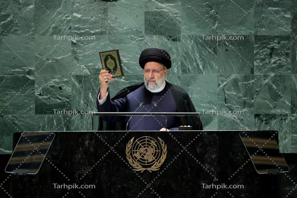 عکس رئیس جمهور سید ابراهیم رئیسی در حال سخنرانی