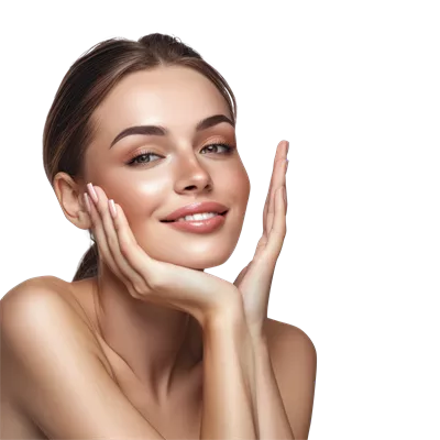 عکس دوربری زن زیبا با پوست تمیز و صورت تمیز