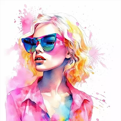 عکس مدل زن نقاشی آبرنگ