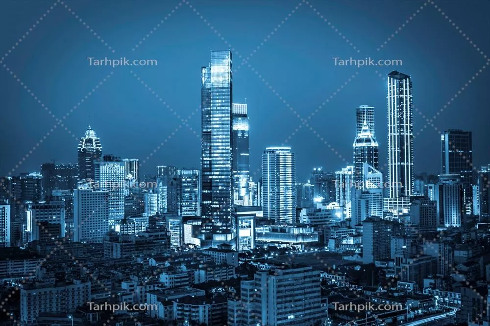 عکس ساختمان های شهر در شب