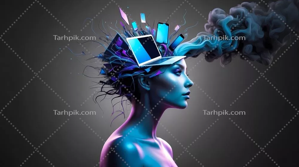 عکس تجسم خلاقیت دیجیتال: تلفیق هنر و فناوری در ذهن انسان