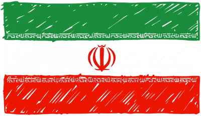 عکس دوربری پرچم ایران با طراحی دستی و رنگ های سبز، سفید و قرمز