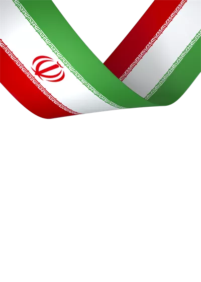 عکس دوربری پرچم ایران با نوارهای سبز، سفید و قرمز و نماد جمهوری اسلامی