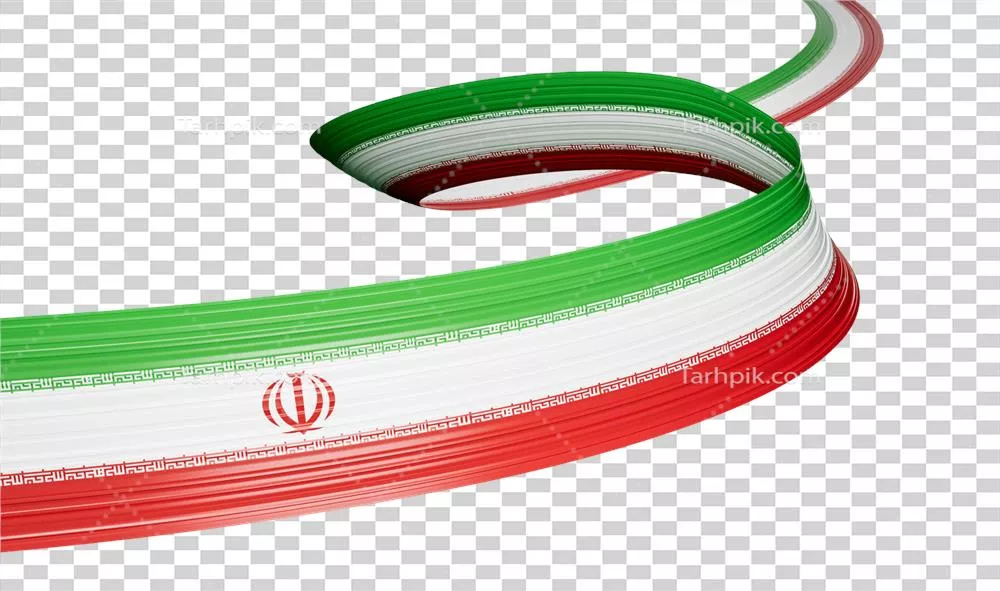 عکس دوربری پرچم ایران با رنگ های سبز، سفید و قرمز و نماد جمهوری اسلامی