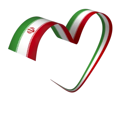 عکس دوربری نماد قلبی شکل با پرچم ایران: عشق و افتخار ملی