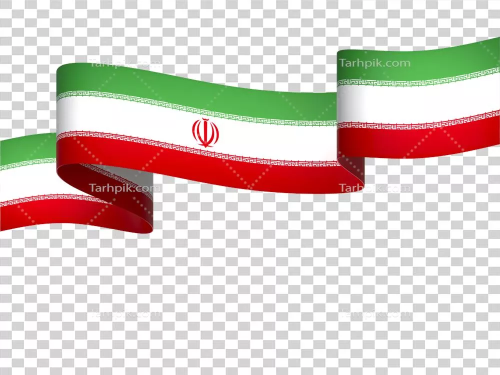 عکس دوربری پرچم سه رنگ ایران با نماد جمهوری اسلامی در مرکز