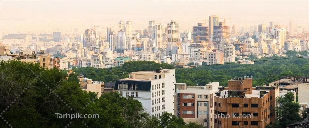 عکس نمایی زیبا از آسمان خراش های تهران در 28 مه 2022