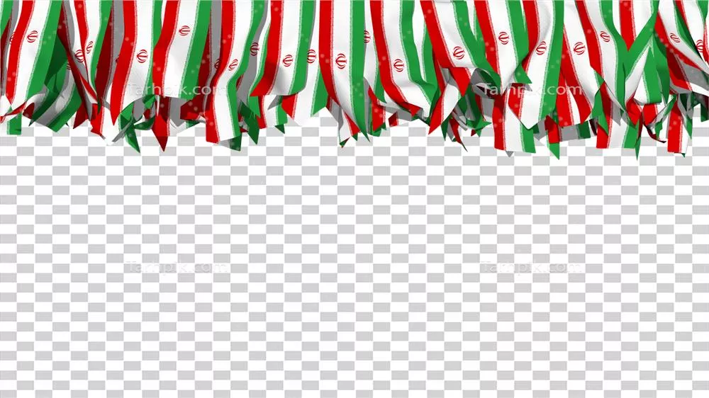 عکس دوربری پرچم ایران در اشکال مختلف پارچه ای برای جشن استقلال