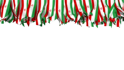 عکس دوربری پرچم ایران در اشکال مختلف پارچه ای برای جشن استقلال