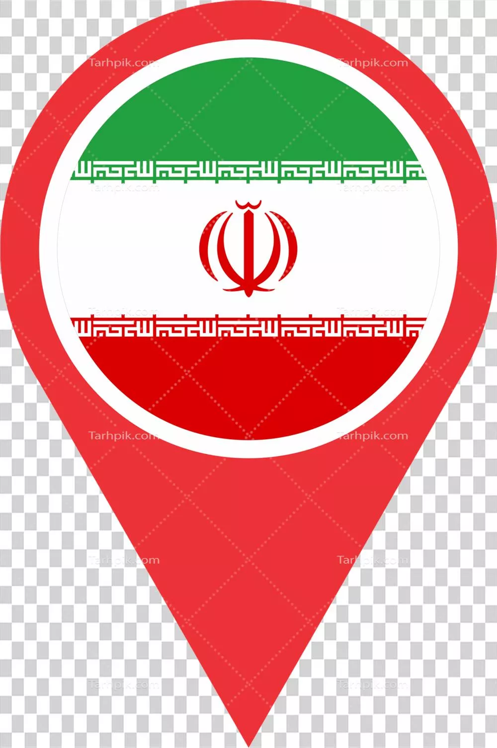 عکس دوربری نقشه ایران با پرچم و نشانگر مکان برای نمایش هویت ملی