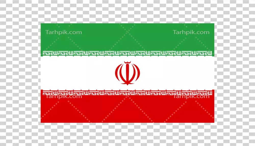 عکس دوربری پرچم ملی ایران با نسبت اصلی و پس زمینه شفاف