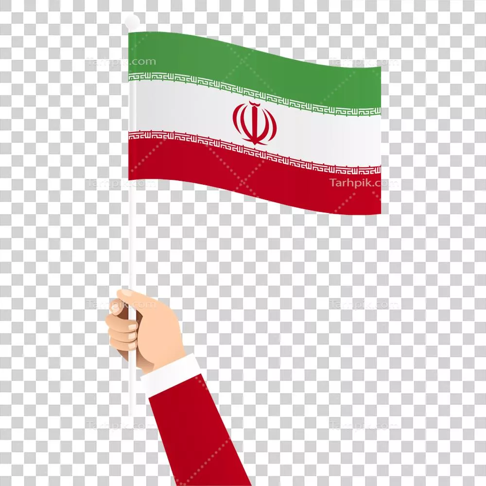 عکس دوربری تصویری زیبا از دست هایی که پرچم ملی ایران را در دست دارند