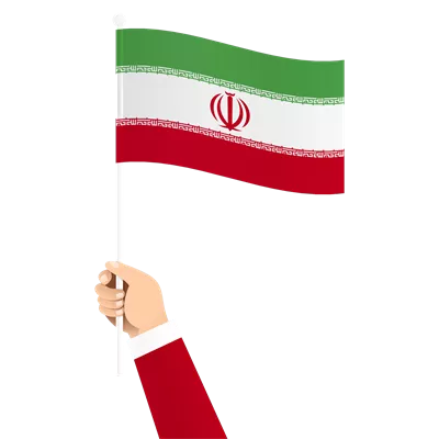 عکس دوربری تصویری زیبا از دست هایی که پرچم ملی ایران را در دست دارند