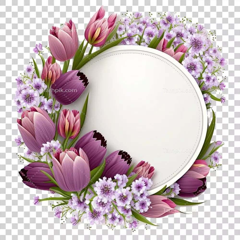 عکس دوربری قاب خالی طبیعی با طراحی گل های زیبا و جذاب برای استفاده در پروژه ها