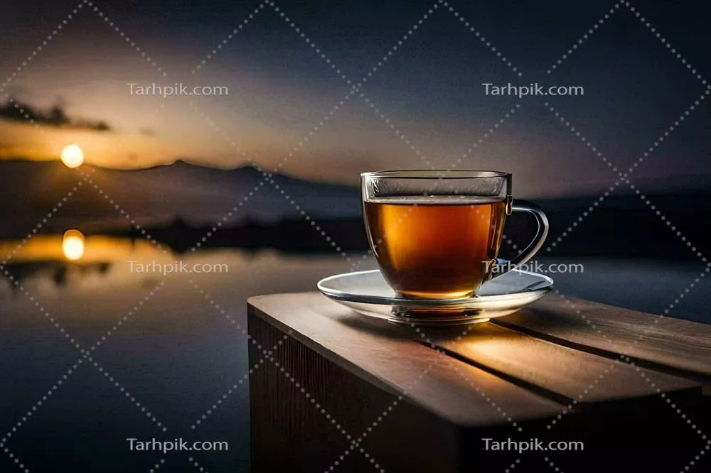 عکس یک فنجان چای در حاشیه دریاچه: لحظه ای آرامش بخش و دلنشین