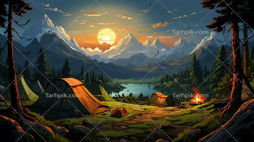 عکس چادرهای کمپینگ در دل جنگل: تجربه ای نزدیک به طبیعت و ماجراجویی