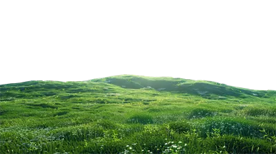 عکس دوربری مناظر زیبا و سرسبز تپه ها با پس زمینه شفاف و جذاب