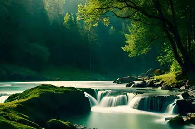 عکس منظره زیبا و سرسبز از جنگل های استوایی در بهار