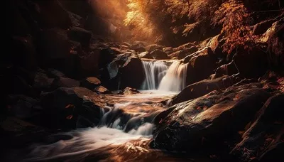عکس جریان آب در حال پاشیدن بر روی سطح سنگی صاف و زیبا