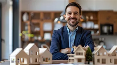 عکس بررسی مدل های مسکونی توسط مشاور املاک شاد و پرانرژی در دفتر کار