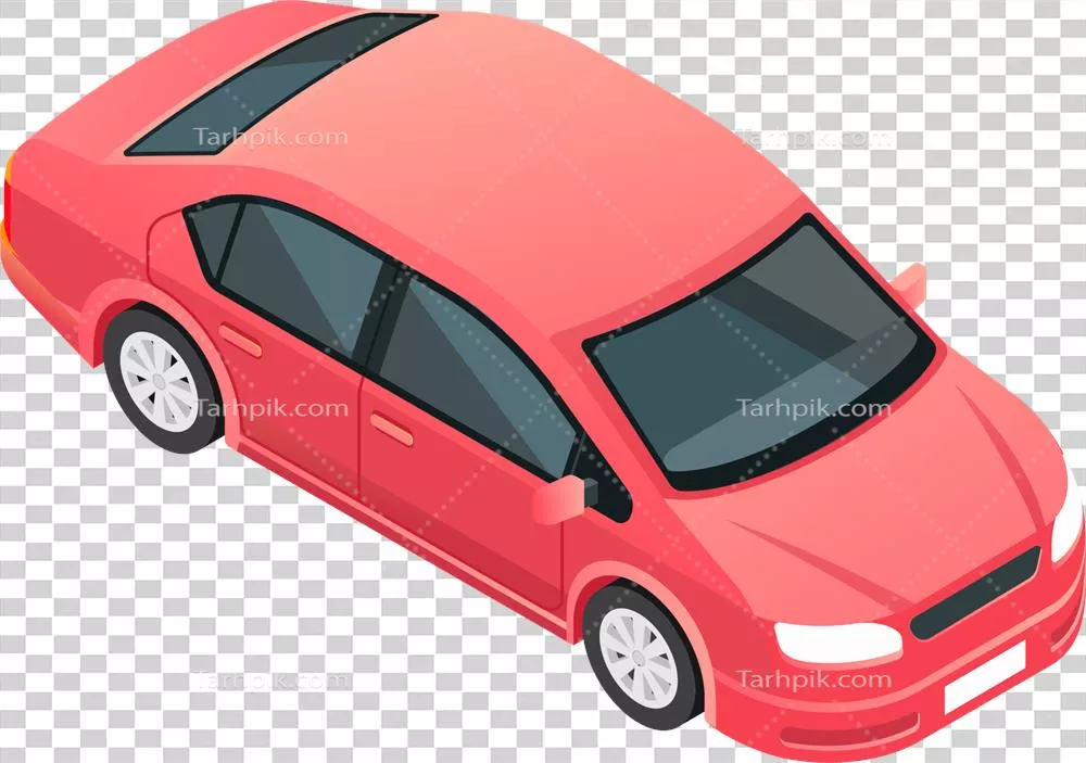 عکس دوربری نماد ایزومتریک رنگی خودرو برای استفاده در طراحی گرافیکی
