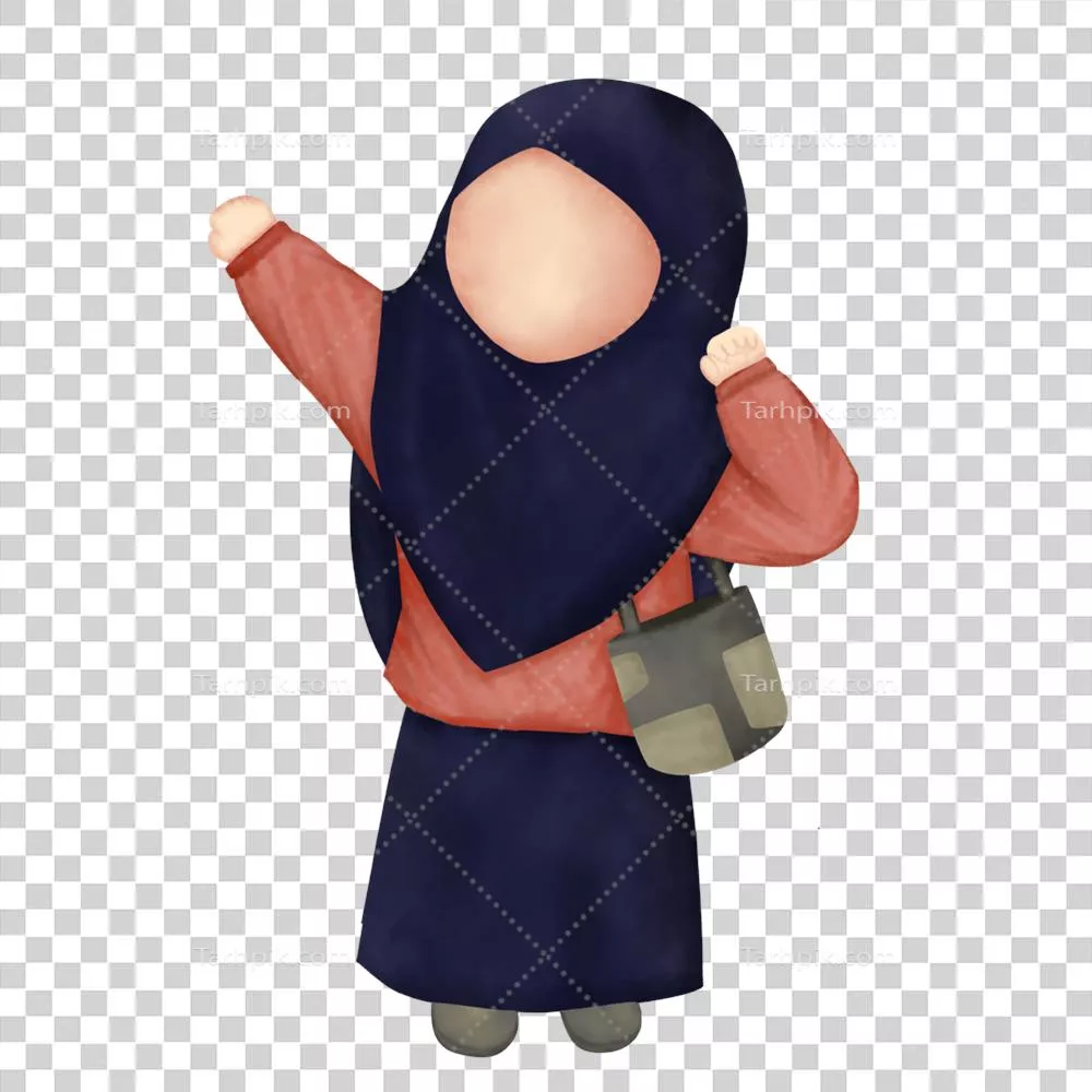 عکس دوربری تصویری زیبا از دختر مسلمان جوان با حجاب و لبخند دلنشین