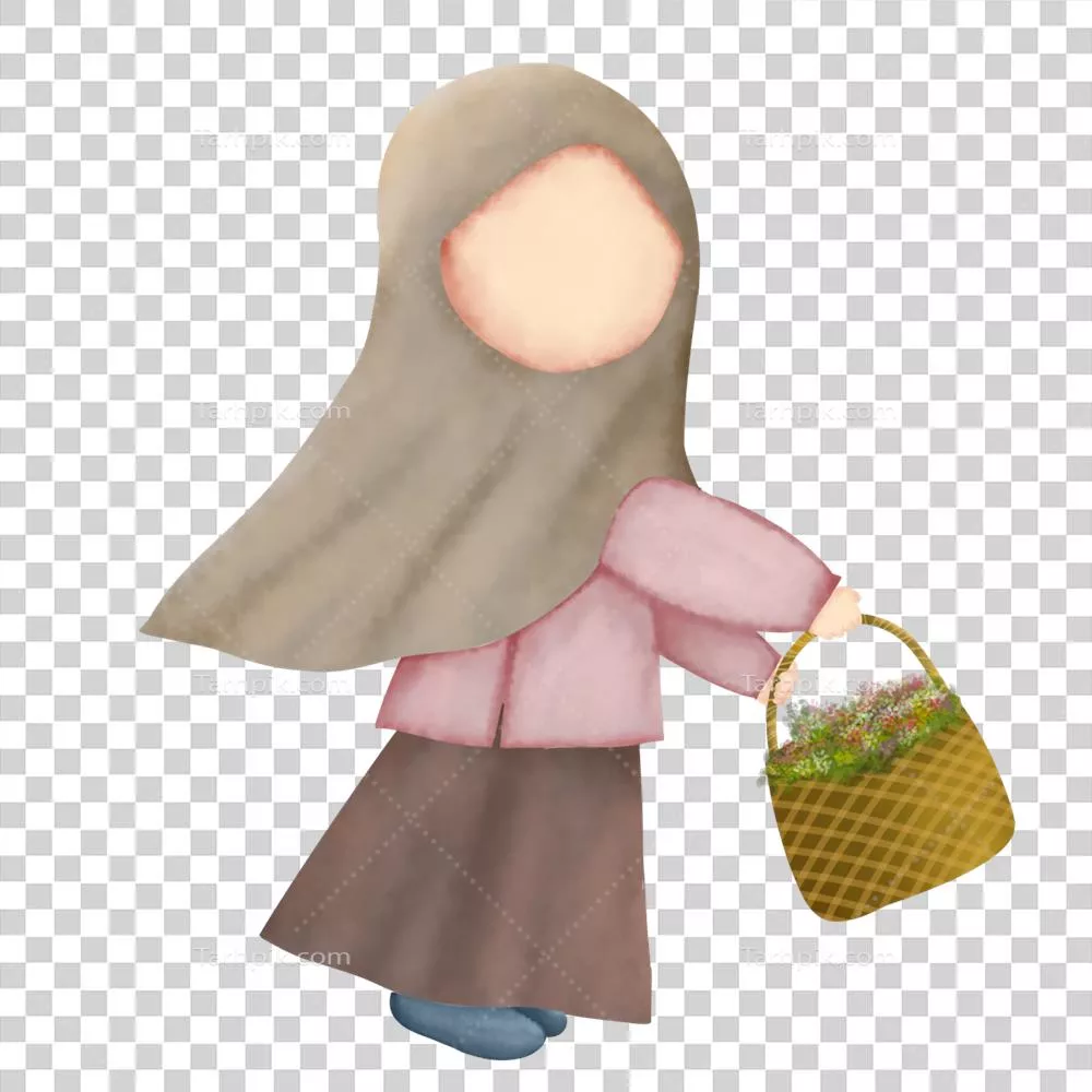 عکس دوربری تصویری زیبا از یک دختر مسلمان جوان با حجاب و لبخند دلنشین