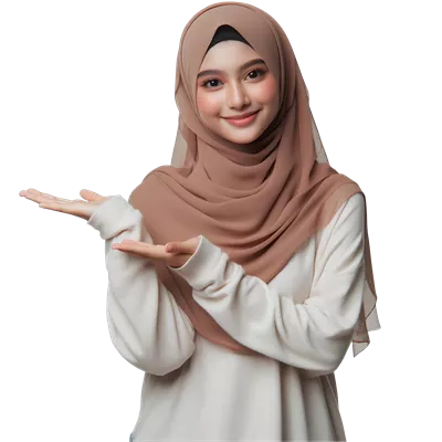 عکس دوربری زنی مسلمان با حجاب در حال ارائه یک ژست معنوی و دلنشین
