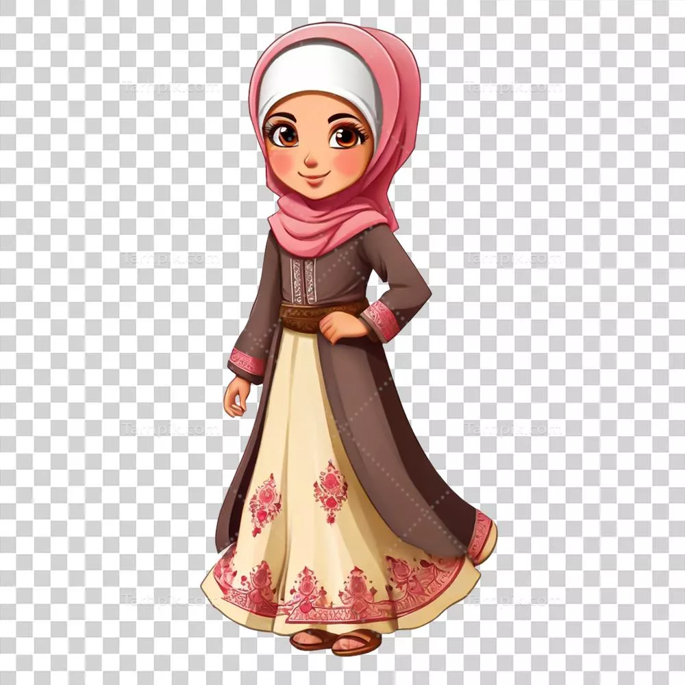 عکس دوربری تصویری جذاب از یک دختر مسلمان در قالب کارتون با طراحی خاص
