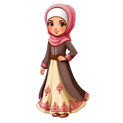 عکس دوربری تصویری جذاب از یک دختر مسلمان در قالب کارتون با طراحی خاص